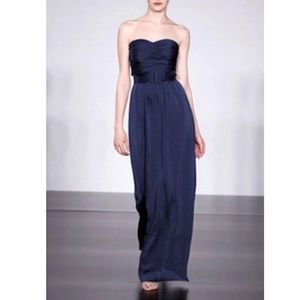 Priscilla of Boston Long navy strapless gown